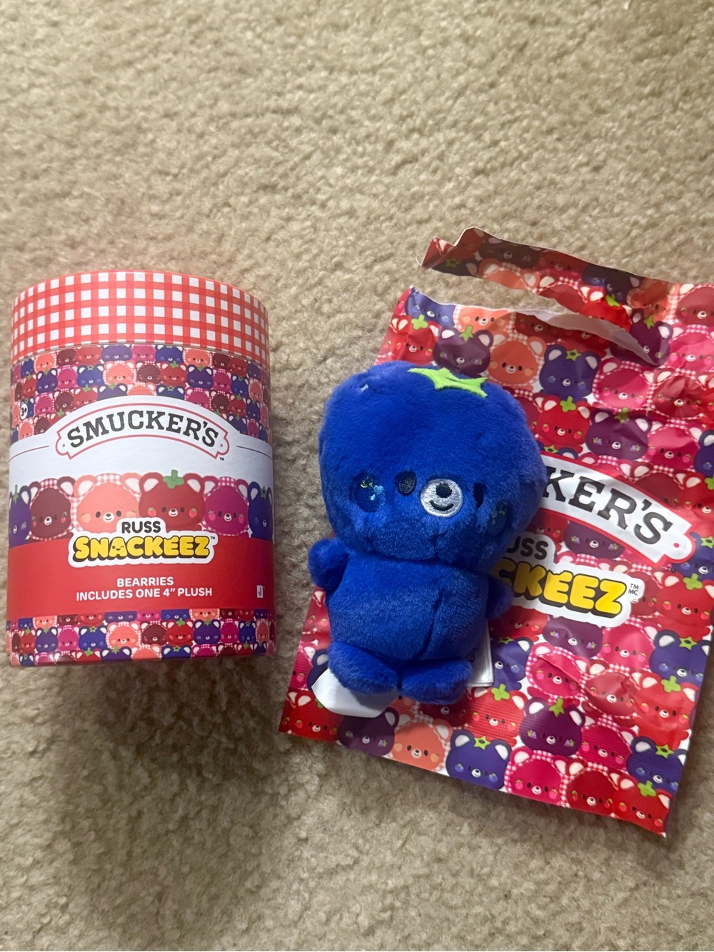 Smucker's Russ Snackeez Blueberry Bear Plush